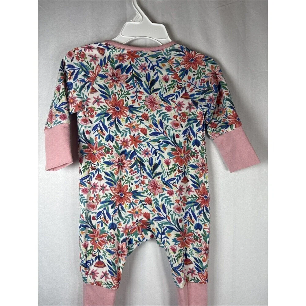 Catasy Bamboo Sleeper Pink Floral Print 0-3 M Preowned